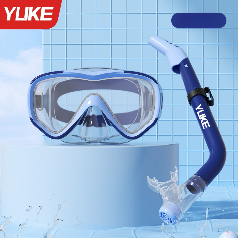 Bērnu baseina brillēm komplekts – ūdensdrošs, ietver brilles, masku un niršanas cauruli, pusslēgts niršanas aprīkojums, materiāli: PC, kalts stikls, šķidrais silikons