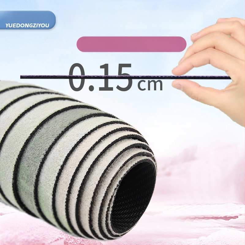 Jogas dvielis un saliekamais jogas paklājs (Materiāls: zamšs + dabīgā gumija; Biezums: 1.5 mm; Svars: 1.3 kg)