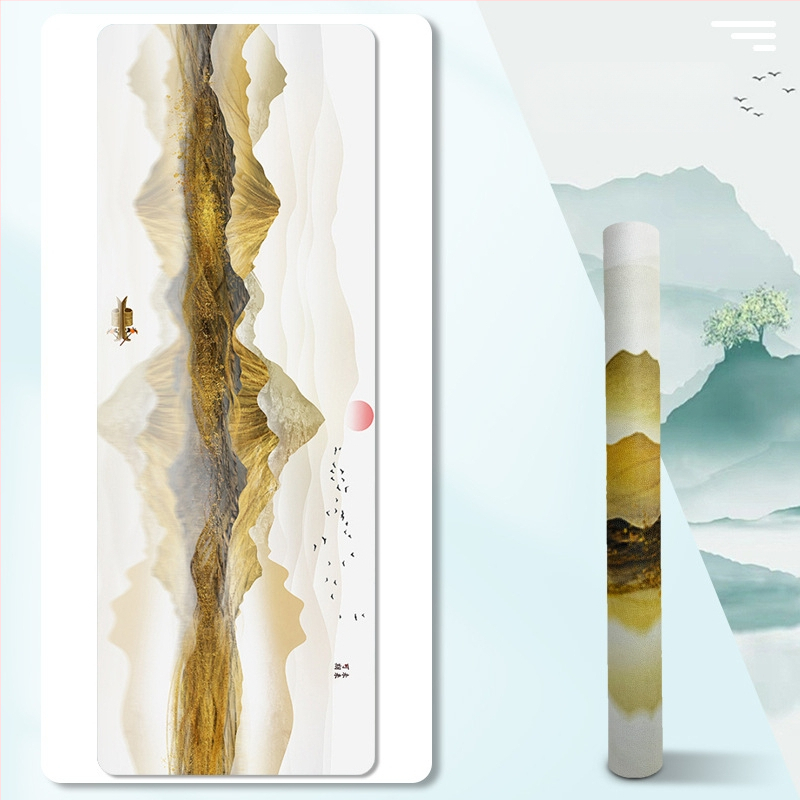 Jogas dvielis un saliekamais jogas paklājs (Materiāls: zamšs + dabīgā gumija; Biezums: 1.5 mm; Svars: 1.3 kg)