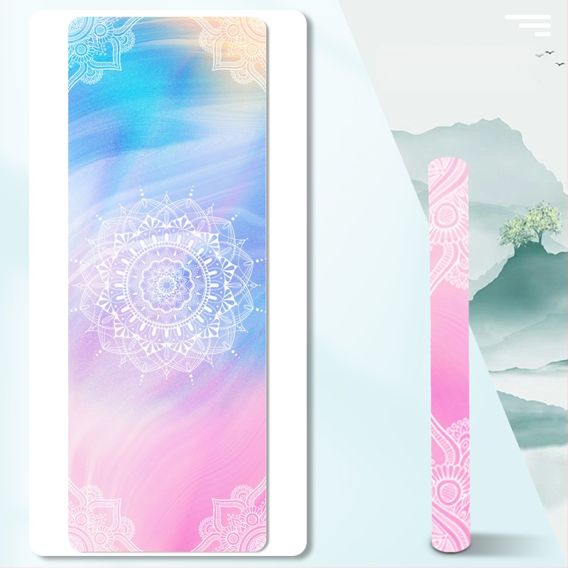 Jogas dvielis un saliekamais jogas paklājs (Materiāls: zamšs + dabīgā gumija; Biezums: 1.5 mm; Svars: 1.3 kg)