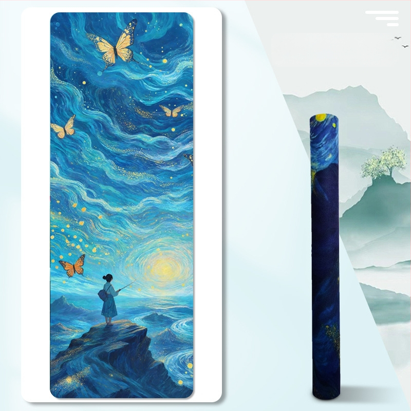 Jogas dvielis un saliekamais jogas paklājs (Materiāls: zamšs + dabīgā gumija; Biezums: 1.5 mm; Svars: 1.3 kg)