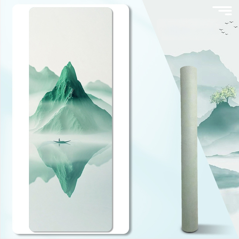 Jogas dvielis un saliekamais jogas paklājs (Materiāls: zamšs + dabīgā gumija; Biezums: 1.5 mm; Svars: 1.3 kg)