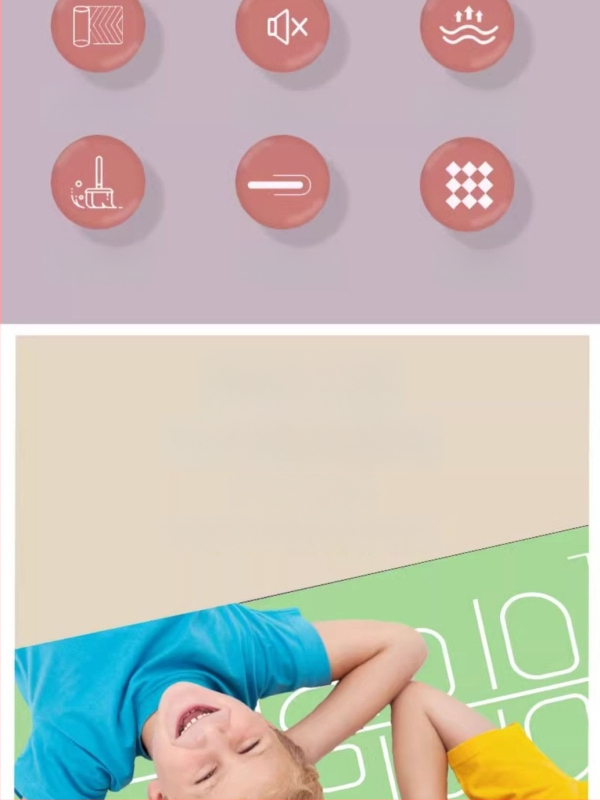 Joga paklājs, maisījuma materiāls, 12 mm biezums, ģeometriskais raksts, piemērots fitnesam un skaistumam