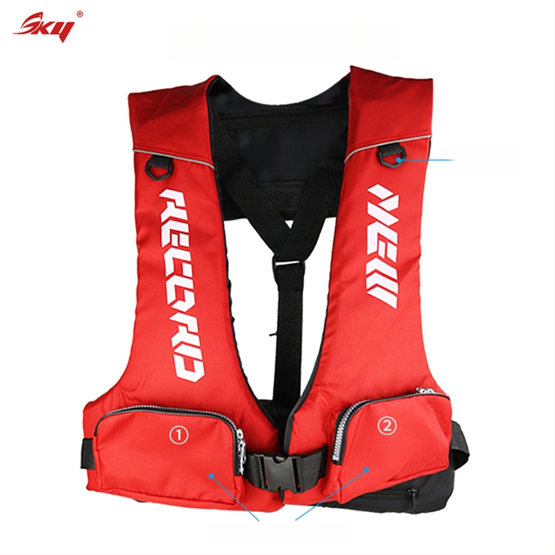 Suaugusiųjų gelbėjimo liemenė su dideliu plūdrumu, skirta jūros žvejybai ir banglenčių sportui, Oxford audinys, 6 kišenės su užsegimais, specifikacija 60