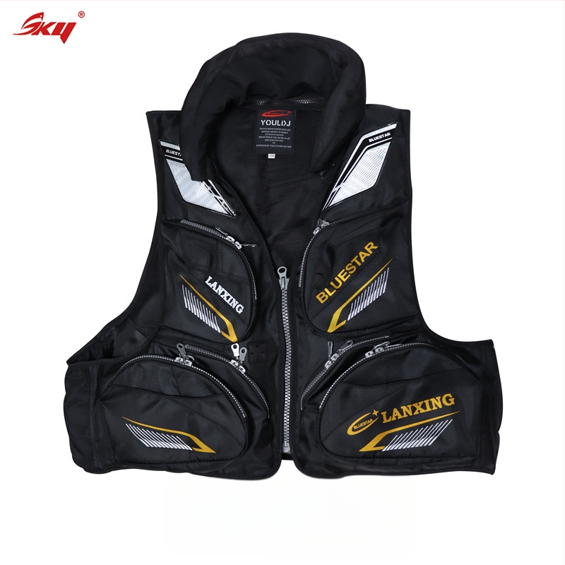 Suaugusiųjų gelbėjimo liemenė su dideliu plūdrumu, skirta jūros žvejybai ir banglenčių sportui, Oxford audinys, 6 kišenės su užsegimais, specifikacija 60