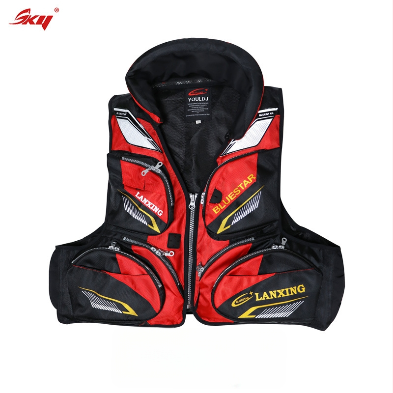 Suaugusiųjų gelbėjimo liemenė su dideliu plūdrumu, skirta jūros žvejybai ir banglenčių sportui, Oxford audinys, 6 kišenės su užsegimais, specifikacija 60