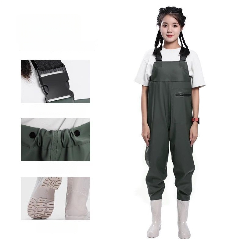 Žvejybos drabužiai – greitai džiūstantys apatiniai kelnysp braidymo metu, viso kūno lietaus kelnytės ir vandens bateliai pavasariui