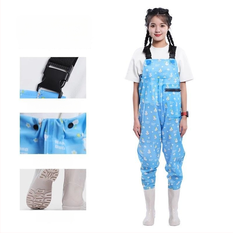 Žvejybos drabužiai – greitai džiūstantys apatiniai kelnysp braidymo metu, viso kūno lietaus kelnytės ir vandens bateliai pavasariui