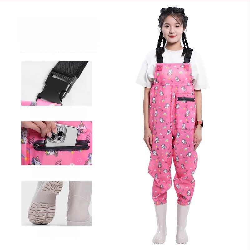 Žvejybos drabužiai – greitai džiūstantys apatiniai kelnysp braidymo metu, viso kūno lietaus kelnytės ir vandens bateliai pavasariui