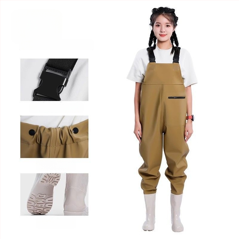 Žvejybos drabužiai – greitai džiūstantys apatiniai kelnysp braidymo metu, viso kūno lietaus kelnytės ir vandens bateliai pavasariui