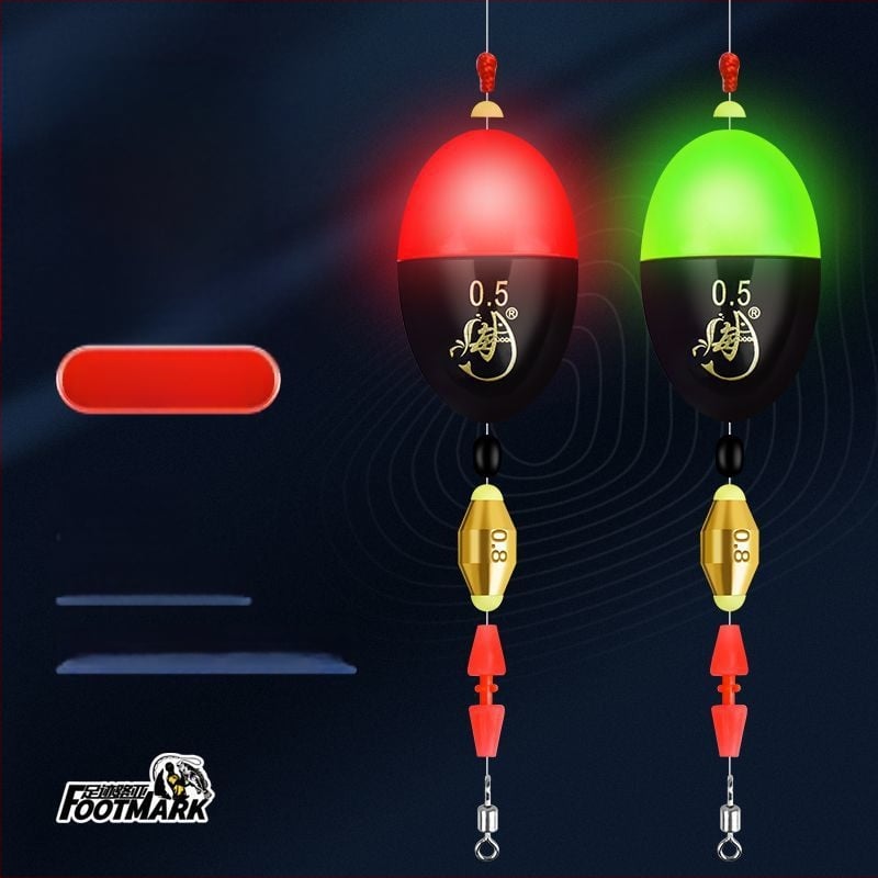 Pludiņu komplekts makšķerēšanai no plastmasas, gaismas efekts, gari metieni, nakts makšķerēšana