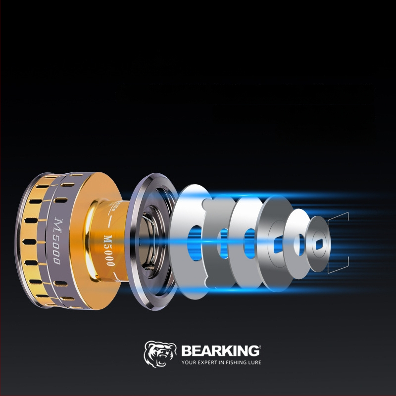 Bearking spininga makšķere, pilnmetāla konstrukcija, modelis 1000-7000, dziļa spole, ārkārtīgi tāls metiens, izturīgs pret sālsūdeni
