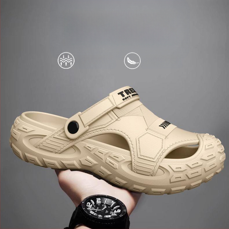 Sandale bărbați EVA, respirante, anti miros, antiderapante, EVA partea superioară și talpa, slip-on, stil coreean, pentru activități în apă