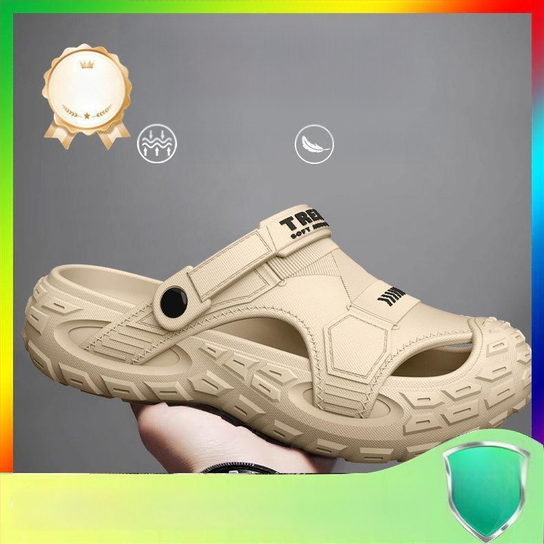 Sandale bărbați EVA, respirante, anti miros, antiderapante, EVA partea superioară și talpa, slip-on, stil coreean, pentru activități în apă