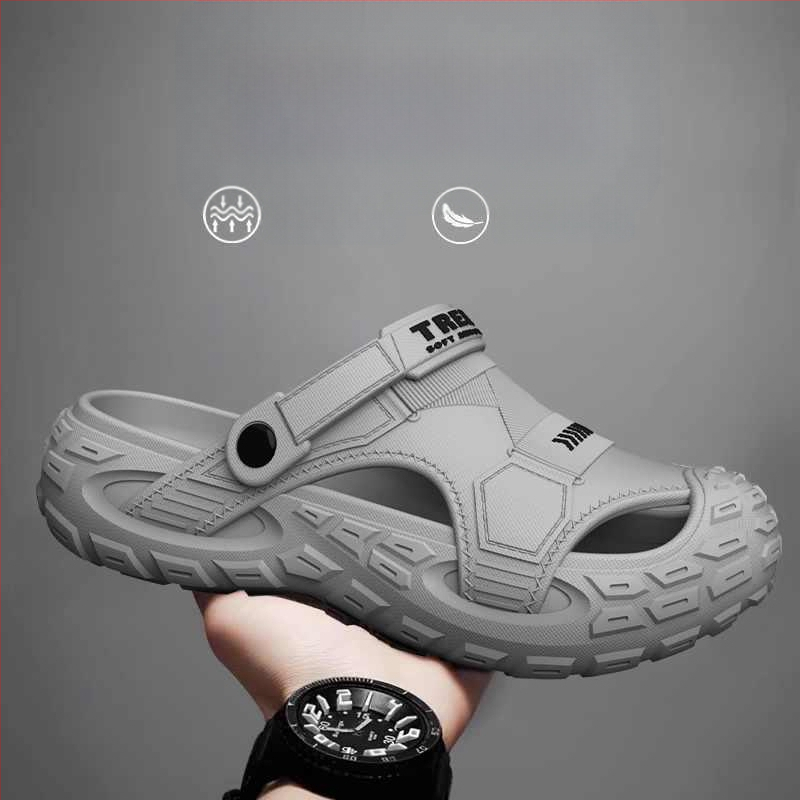 Sandale bărbați EVA, respirante, anti miros, antiderapante, EVA partea superioară și talpa, slip-on, stil coreean, pentru activități în apă