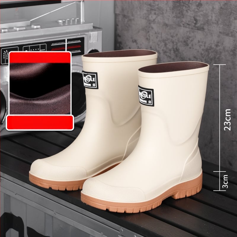 Keskmise kõrgusega meeste vihmasaapad, veekindel PVC, libisemiskindel tald, soe vooder, kulumiskindel, väljas ja kalapüügiks