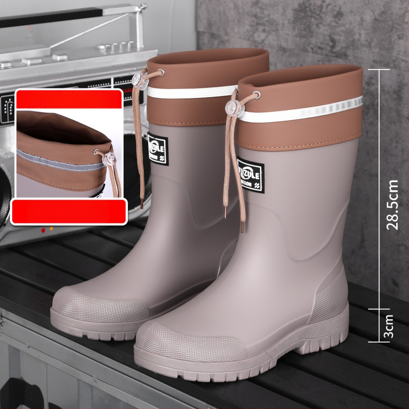 Keskmise kõrgusega meeste vihmasaapad, veekindel PVC, libisemiskindel tald, soe vooder, kulumiskindel, väljas ja kalapüügiks