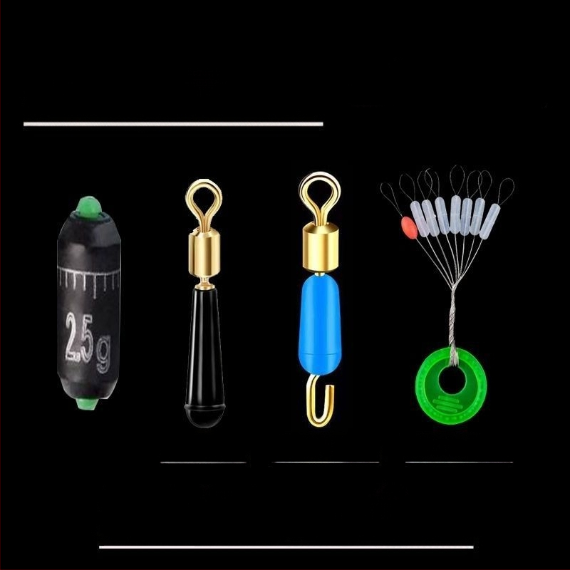 Līnijas komplekts ar silikona pērlītēm, vara galvas plūdei sēdekļa, silikona klips zem līnijas, osmiņa formas gredzens, ātra svina mērlente