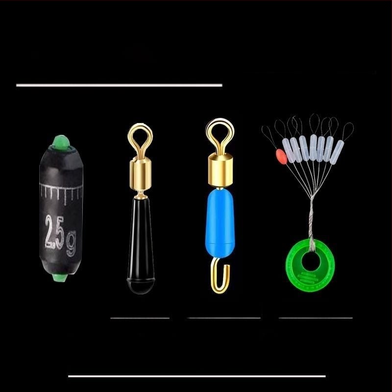 Līnijas komplekts ar silikona pērlītēm, vara galvas plūdei sēdekļa, silikona klips zem līnijas, osmiņa formas gredzens, ātra svina mērlente