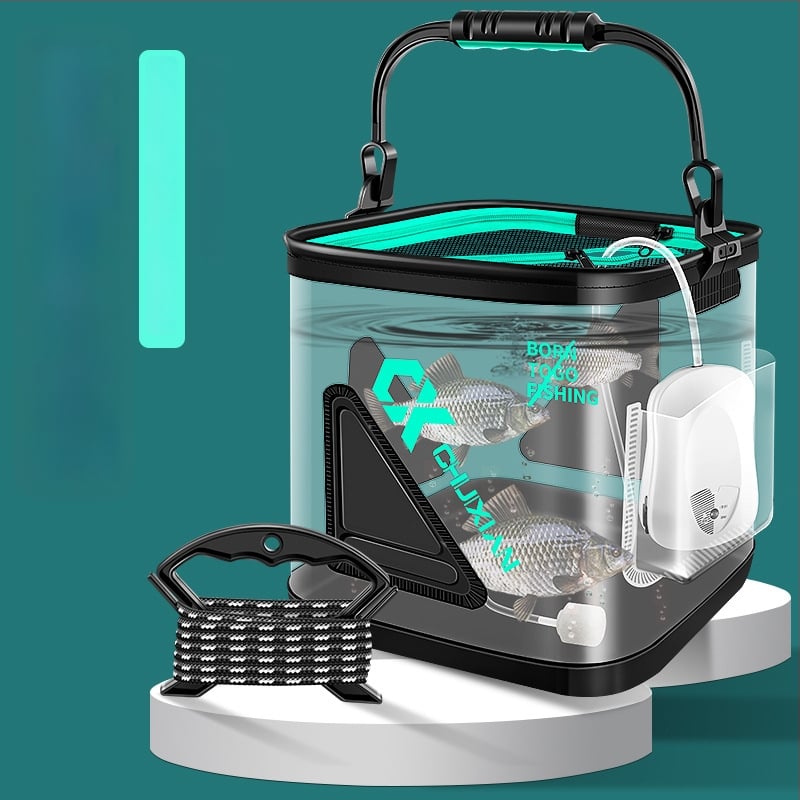 Dzīvo zivju spainis, saliekams, caurspīdīgs EVA dizains makšķerēšanai; svars 0.5 kg