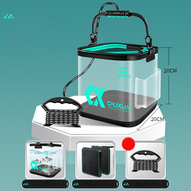 Dzīvo zivju spainis, saliekams, caurspīdīgs EVA dizains makšķerēšanai; svars 0.5 kg