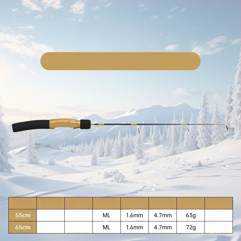 Ledus makšķerēšanas nūja, pārnēsājama, ar iepriekš piesienotu līniju un iekļauto spoli, pilns komplekts