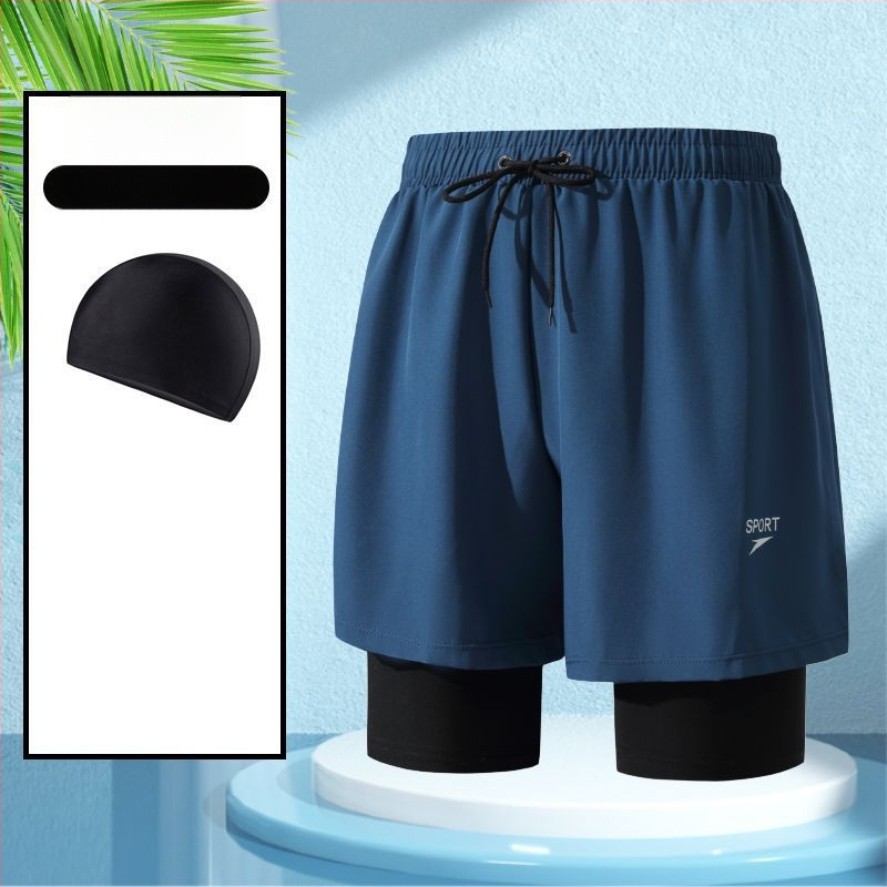 Unisex divslāņu vaļīgi peldkostīmu šorti, poliestera-spandeks maisījums, līdz 30% spandeksa, bokser styling