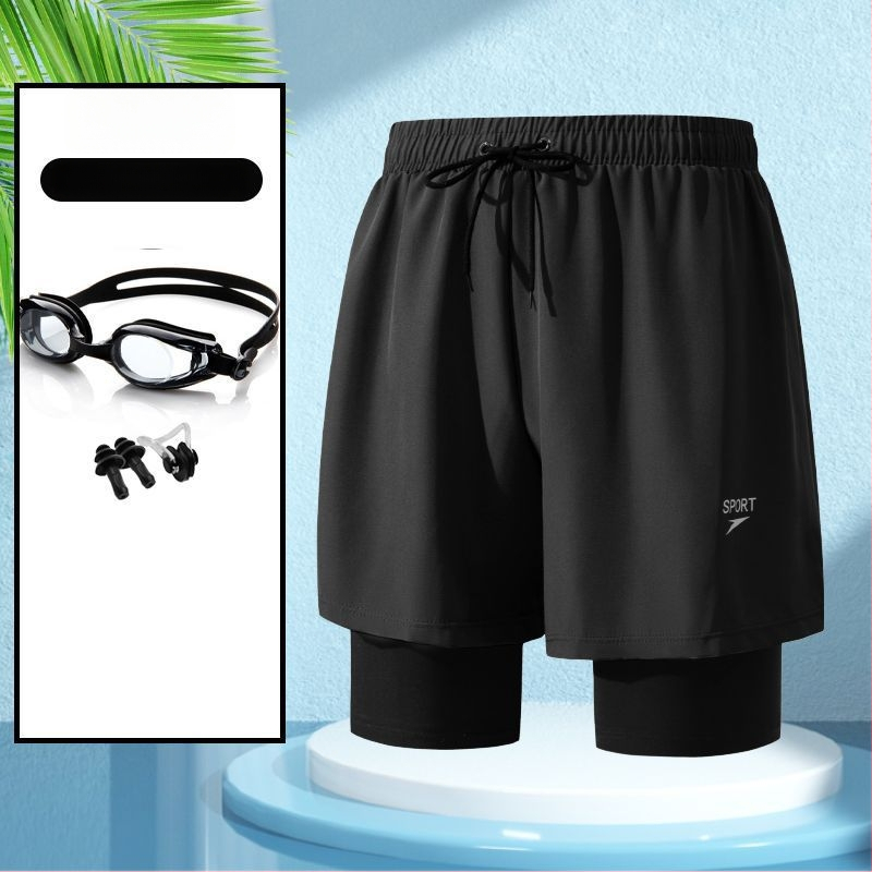 Unisex divslāņu vaļīgi peldkostīmu šorti, poliestera-spandeks maisījums, līdz 30% spandeksa, bokser styling