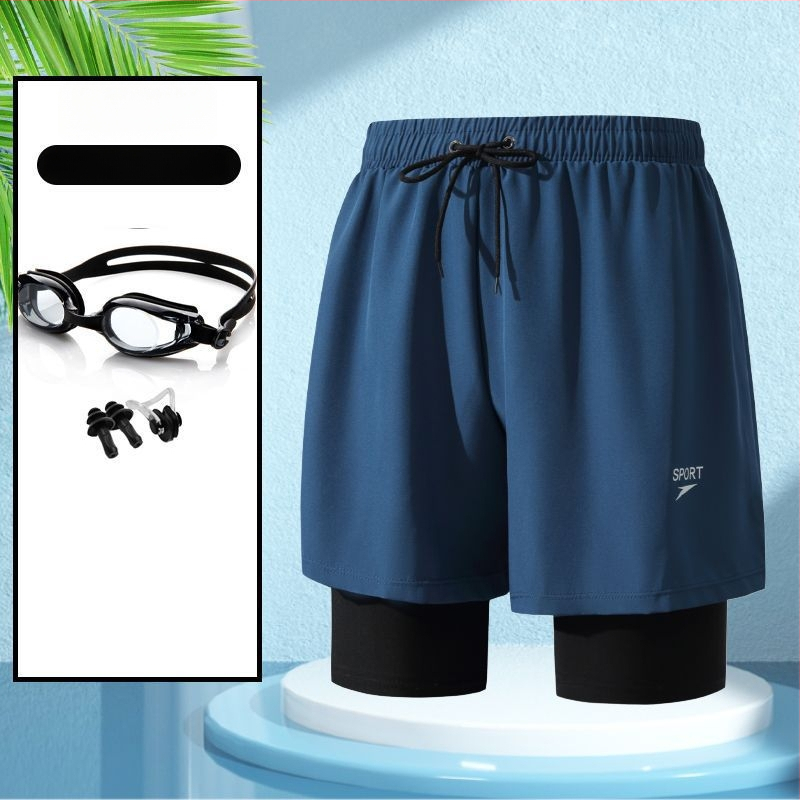 Unisex divslāņu vaļīgi peldkostīmu šorti, poliestera-spandeks maisījums, līdz 30% spandeksa, bokser styling