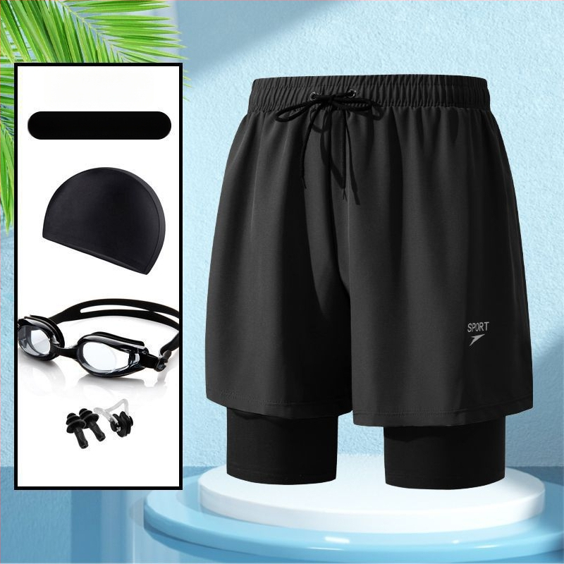 Unisex divslāņu vaļīgi peldkostīmu šorti, poliestera-spandeks maisījums, līdz 30% spandeksa, bokser styling