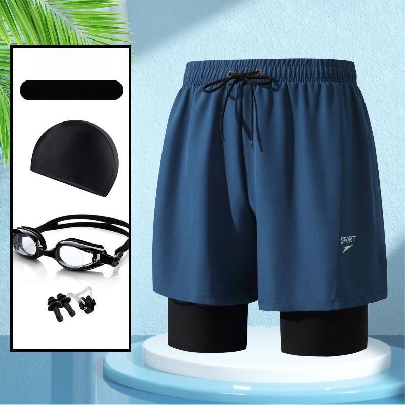 Unisex divslāņu vaļīgi peldkostīmu šorti, poliestera-spandeks maisījums, līdz 30% spandeksa, bokser styling