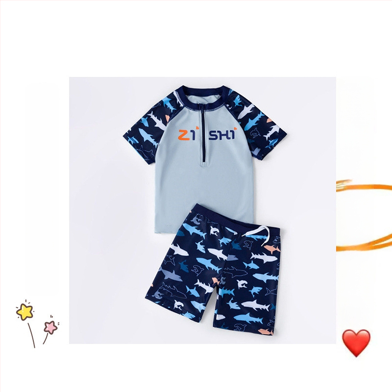 Dviejų dalių berniukų plaukimo šortai su kepure; vyresniems vaikams; medžiaga: nailonas ir vinilonas