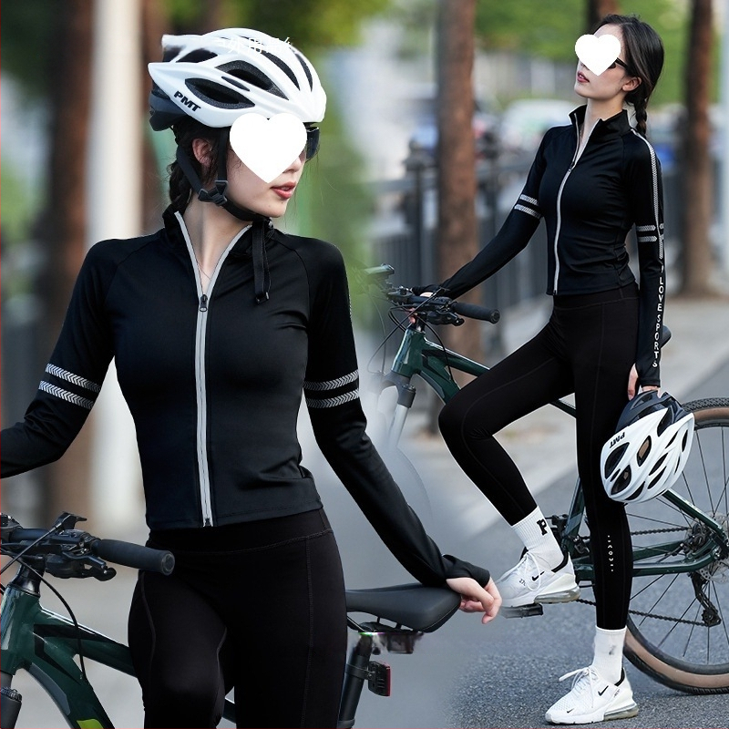 Unisex kelio dviratininkų komplektas – drėgmės pašalinimas, greitas džiovinimas, dryžuotas raštas, rudens sezonas