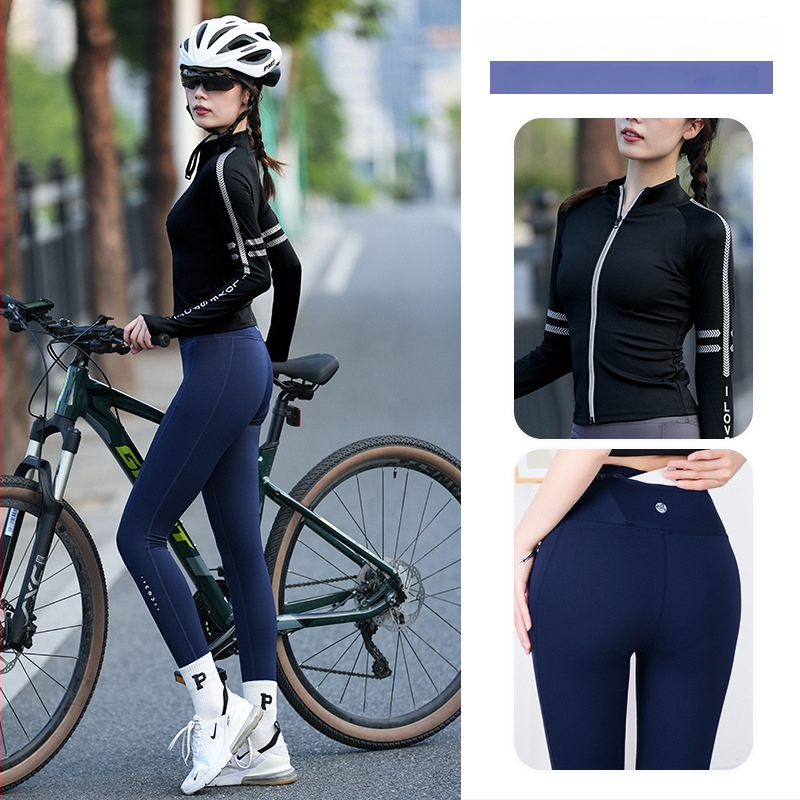 Unisex kelio dviratininkų komplektas – drėgmės pašalinimas, greitas džiovinimas, dryžuotas raštas, rudens sezonas