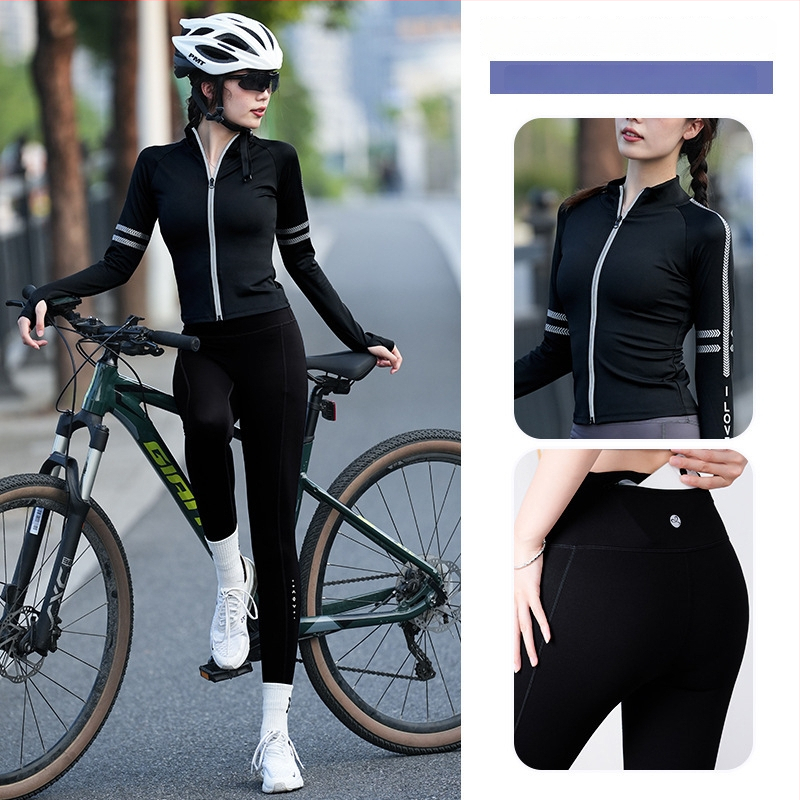 Unisex kelio dviratininkų komplektas – drėgmės pašalinimas, greitas džiovinimas, dryžuotas raštas, rudens sezonas