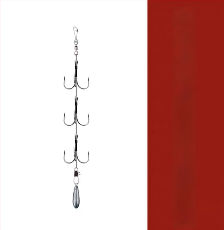 Fishing Hook Set: String and Anchor Hooks for Carp and Spearfish, No Barbs