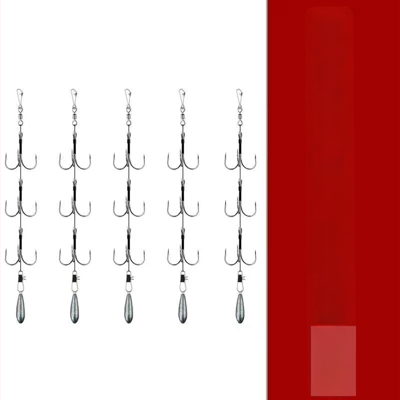 Fishing Hook Set: String and Anchor Hooks for Carp and Spearfish, No Barbs