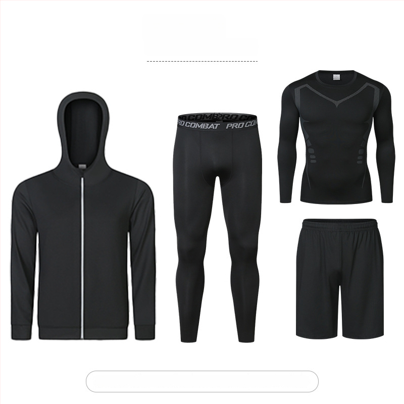 Četru gabalu fitnesa komplekts ar augstu elastību un ātru žāvēšanu, Milk Silk Spandex audums, īsās piedurknes un īsās bikses