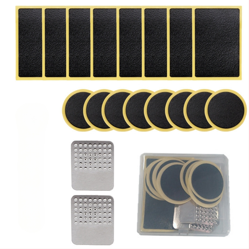 Plastikinis dviračio padangos remonto rinkinys be klijų, su demontavimo įrankiais ir remonto priemonėmis