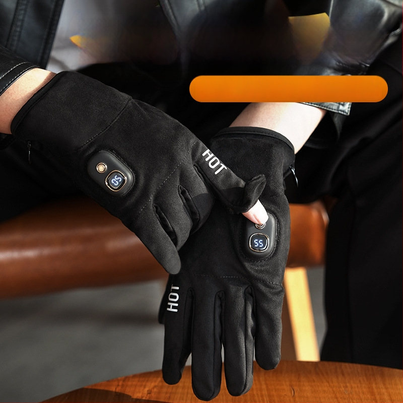 Elektriskās apkures cimdi – Uzlādējami, Flīsa materiāls, Unisex, Slēpošanai