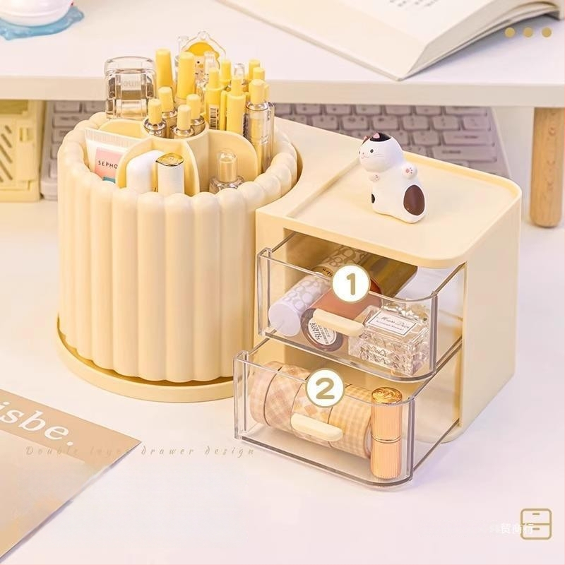 Griezā viss vienā pildspalu turētājs un rakstāmgalda organizētājs, mūsdienīgs minimālisms, liela ietilpība (Materiāli: ABS+PS+PP+HIPS; Pielāgojama; Izdots 2023; Stils: Modernā vienkāršība)