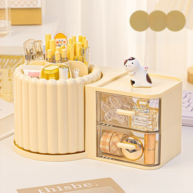 Griezā viss vienā pildspalu turētājs un rakstāmgalda organizētājs, mūsdienīgs minimālisms, liela ietilpība (Materiāli: ABS+PS+PP+HIPS; Pielāgojama; Izdots 2023; Stils: Modernā vienkāršība)