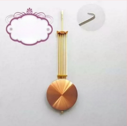 Sienas pulkstenis ar kvarca kustību un pendulu – korpuss un cipats no sveķa, darbināms ar bateriju, piemērots dzīvojamai istabai