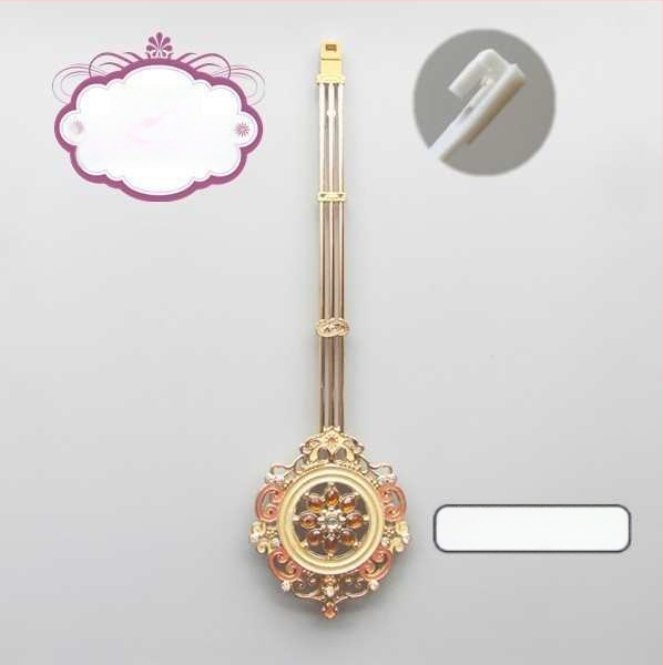 Sienas pulkstenis ar kvarca kustību un pendulu – korpuss un cipats no sveķa, darbināms ar bateriju, piemērots dzīvojamai istabai