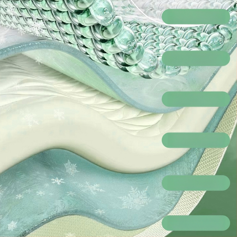Trīsdaļīgs lateksa dzesējošs matrača komplekts – dabīgais latekss 80–90%, Ice Silk Cooling, mazgāšana veļas mašīnā