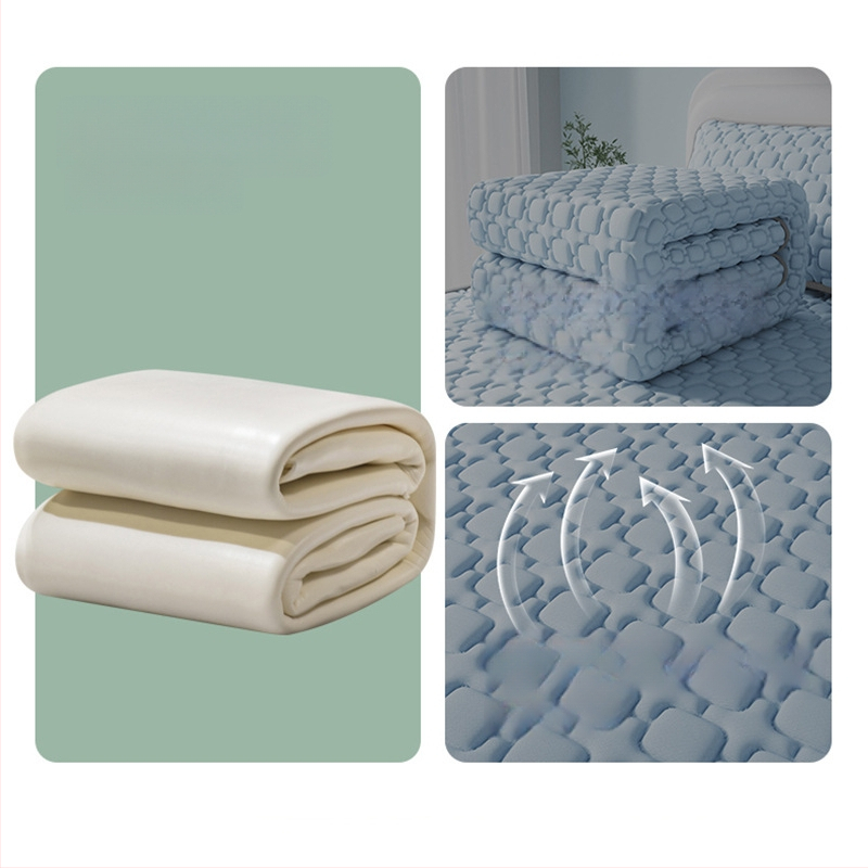 Trīsdaļīgs lateksa dzesējošs matrača komplekts – dabīgais latekss 80–90%, Ice Silk Cooling, mazgāšana veļas mašīnā