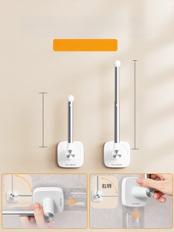 Užuolaidų laikiklis, sieninis tvirtinimas, medis, modernus minimalistinis stilius, šoninis vėjo atsparus kabliukas