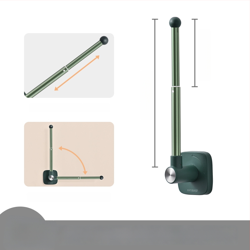 Užuolaidų laikiklis, sieninis tvirtinimas, medis, modernus minimalistinis stilius, šoninis vėjo atsparus kabliukas