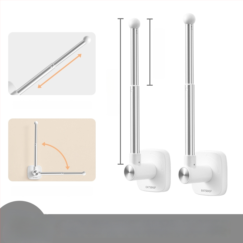 Užuolaidų laikiklis, sieninis tvirtinimas, medis, modernus minimalistinis stilius, šoninis vėjo atsparus kabliukas