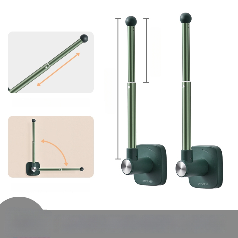Užuolaidų laikiklis, sieninis tvirtinimas, medis, modernus minimalistinis stilius, šoninis vėjo atsparus kabliukas